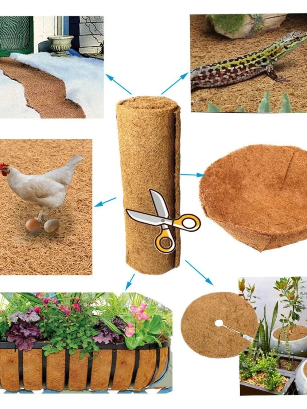 16x40 inch Natural Coconut Coir Liner Sheets Coco Fiber Roll Coco Mat for Plante